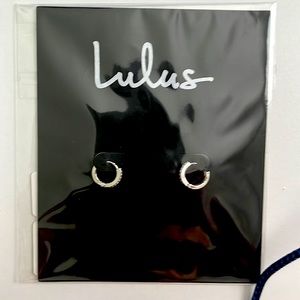 Lulus Little Details Silver Rhinestone Mini Hoop Earrings